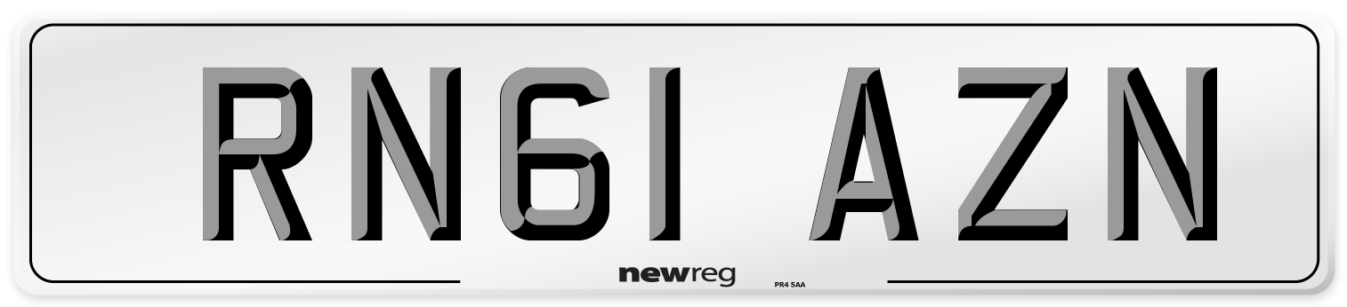 RN61 AZN Number Plate from New Reg